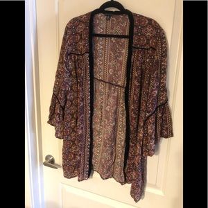 American Eagle Boho Velvet Kimono Flare Sleeves
